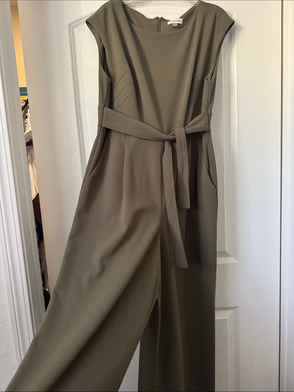 Calvin Klein Olive Green Sleeveless jumpsuit